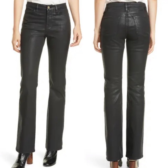 Frame Denim Denim - NWT Frame Black Coated Leather Like Jeans